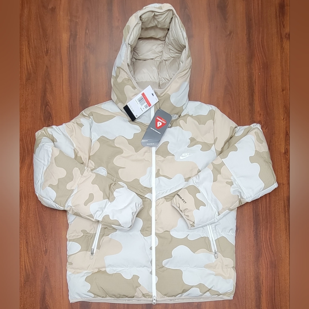 New Nike Sportswear Therma-Fit Desert Camo Hooded Windrunner Jacket Men's Large